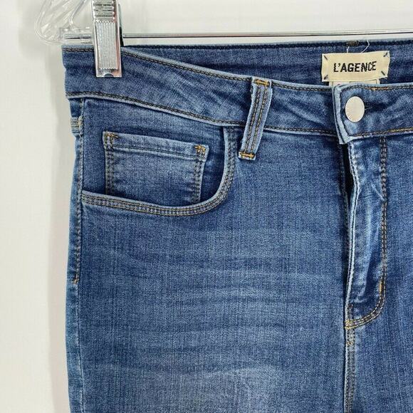 L'Agence Margot Skinny High Rise Jeans‎ Blue Light Vintage Wash 29 - Picture 3 of 10